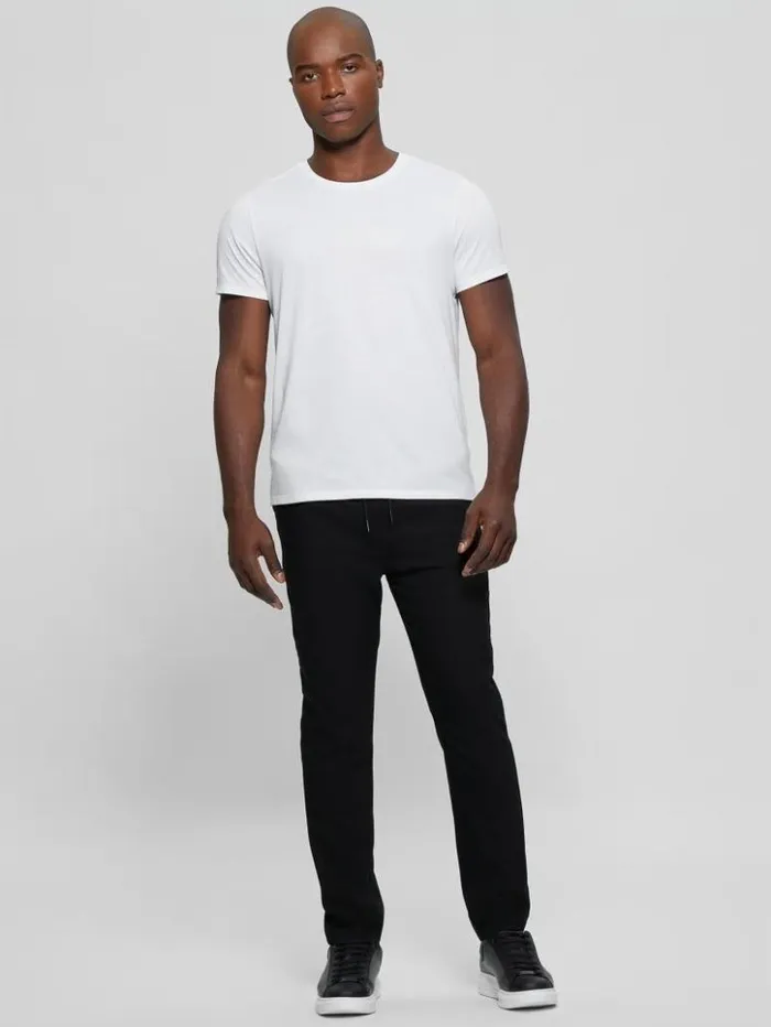 Men GUESS Pants and Shorts Harper Woven Tapered Pant Jet Black Multi