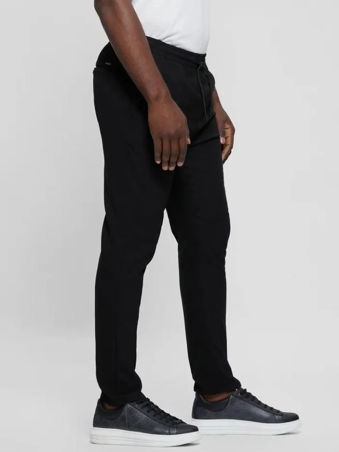 Men GUESS Pants and Shorts Harper Woven Tapered Pant Jet Black Multi