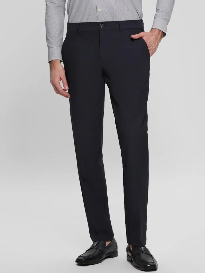 Men GUESS Pants and Shorts Myron TechStretch Dressy Pants Bleu lgant