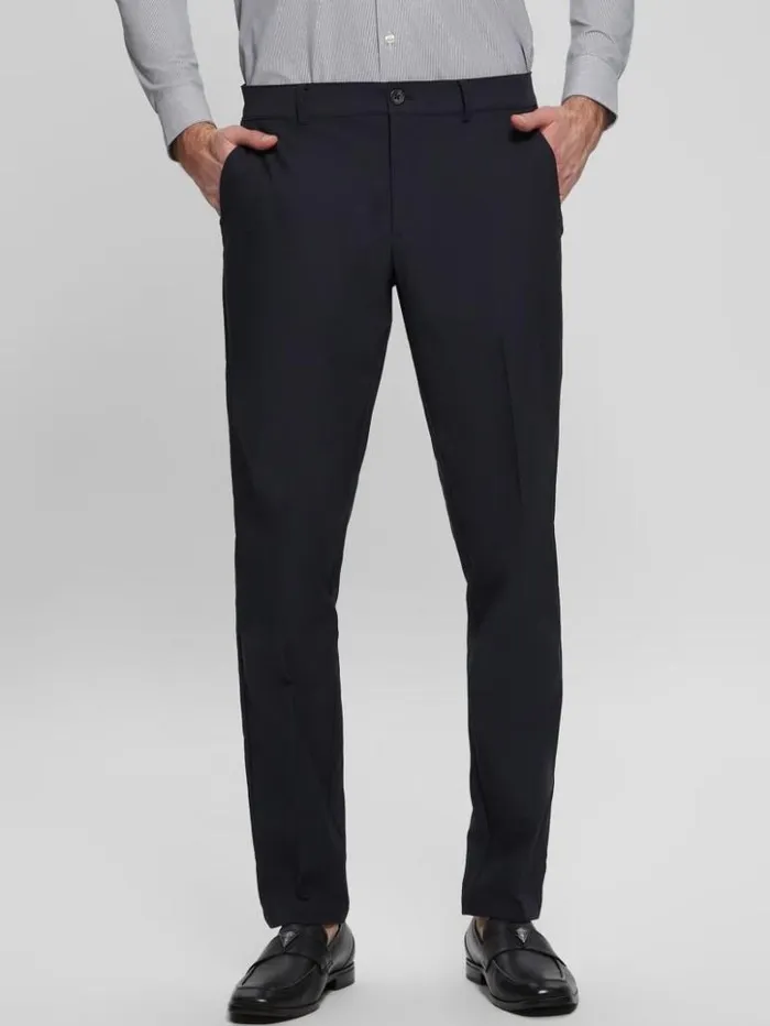 Men GUESS Pants and Shorts Myron TechStretch Dressy Pants Bleu lgant