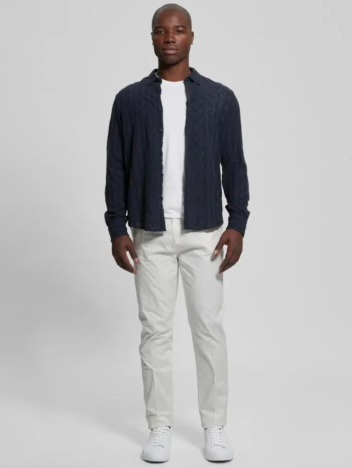 Men GUESS Pants and Shorts Noah Straight Pants Salt White