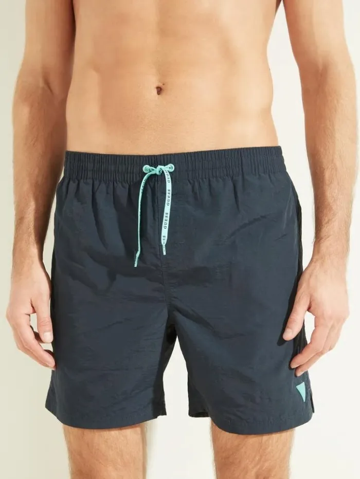 Men GUESS Pants and Shorts Nylon Swim Trunks Bleu lgant