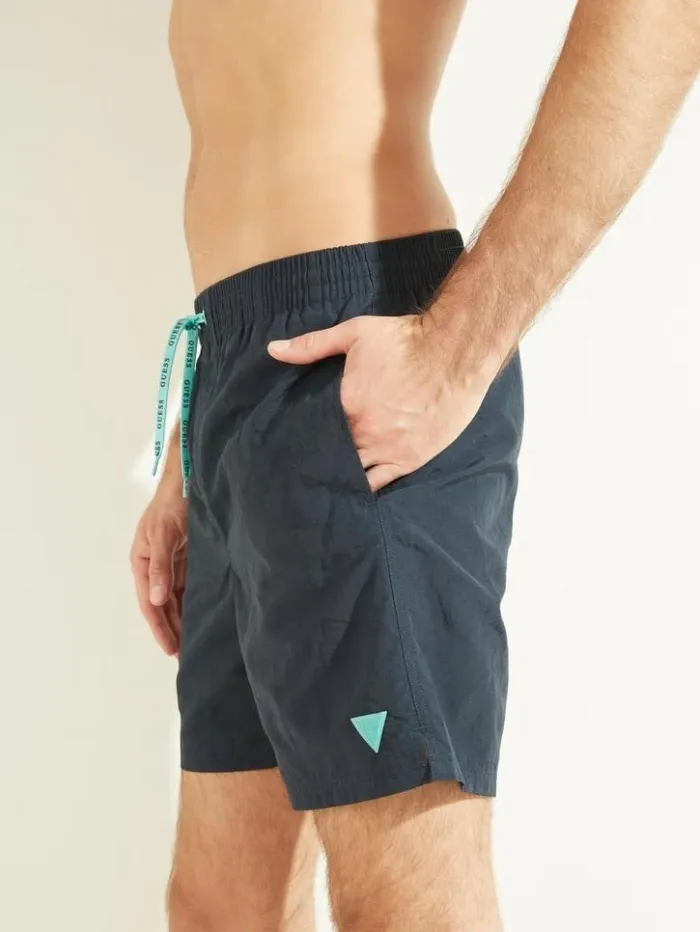 Men GUESS Pants and Shorts Nylon Swim Trunks Bleu lgant