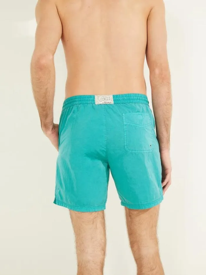 Men GUESS Pants and Shorts Nylon Swim Trunks Vibrant Blue
