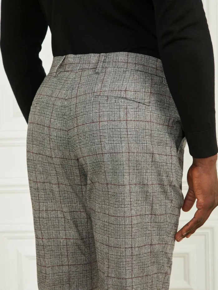 Men GUESS Pants and Shorts Roger Chino Pants Blackwhitered Check