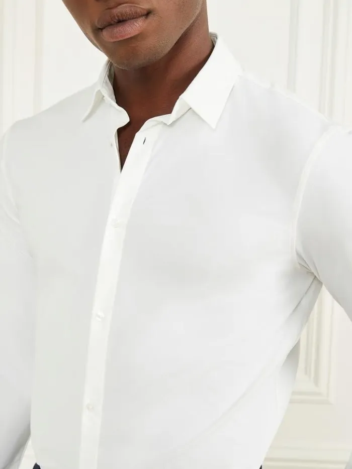 Men GUESS Shirts Formal ButtonUp Shirt Pure White