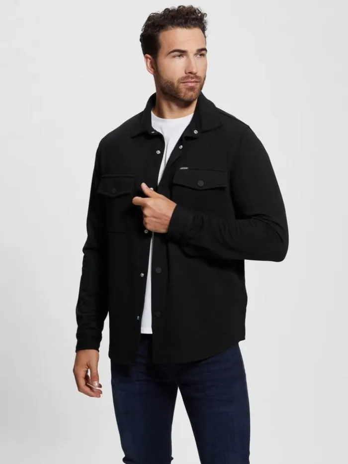 Men GUESS Shirts James Textured Shirt Black