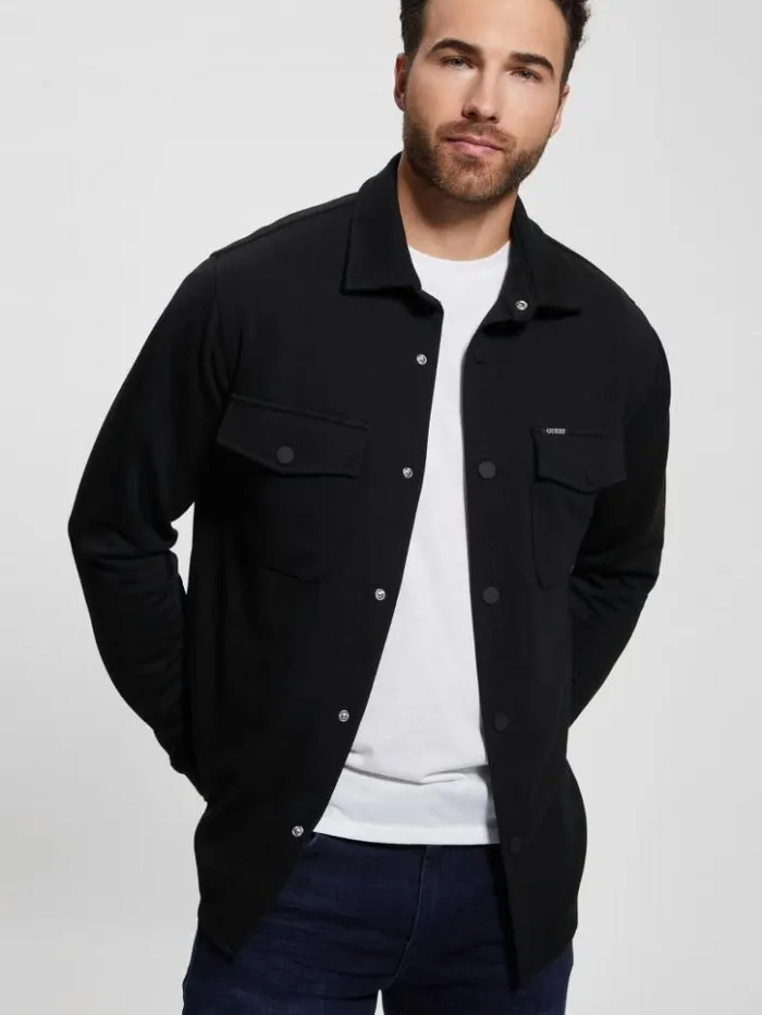 Men GUESS Shirts James Textured Shirt Black