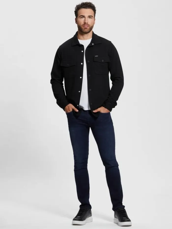 Men GUESS Shirts James Textured Shirt Black
