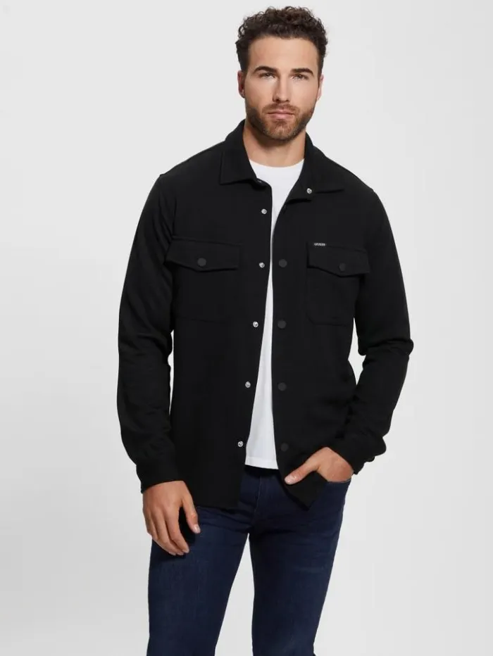 Men GUESS Shirts James Textured Shirt Black