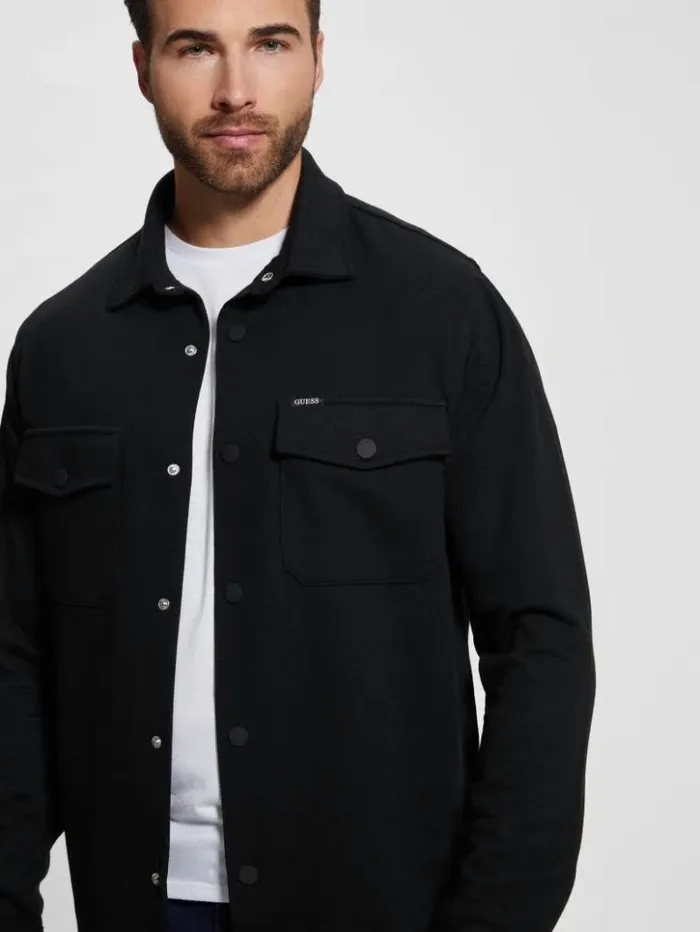 Men GUESS Shirts James Textured Shirt Black