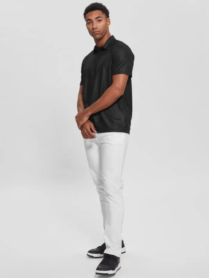 Men GUESS Shirts Mason Shine Polo Black