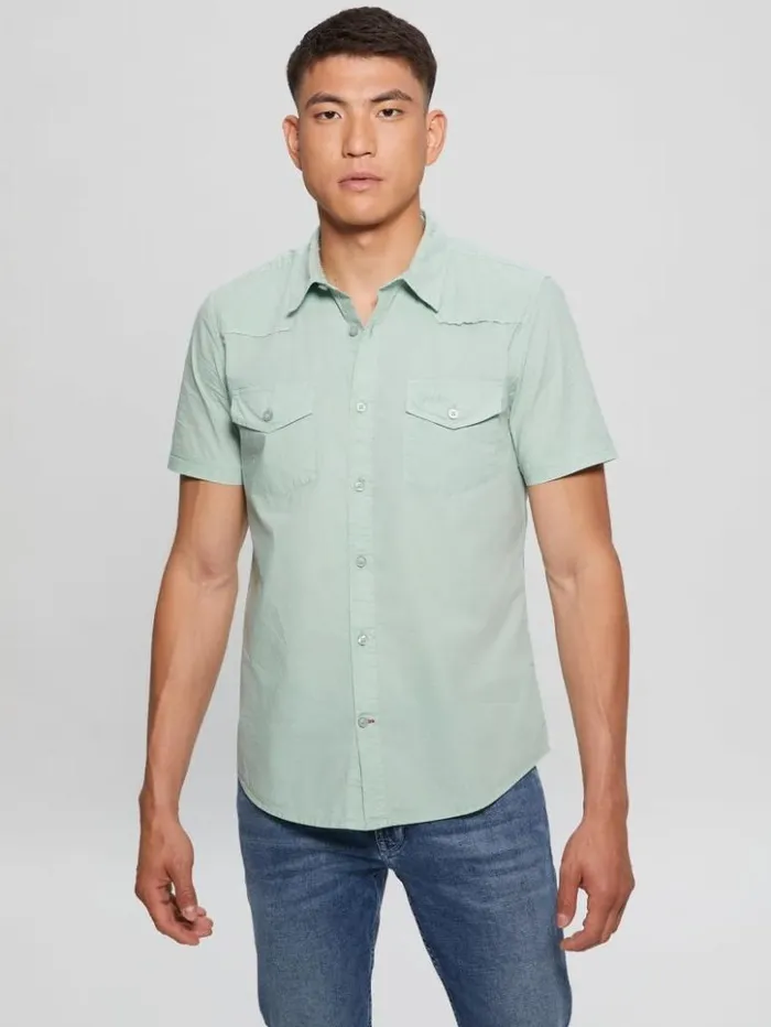 Men GUESS Shirts Nottingham Shirt Soft Mint