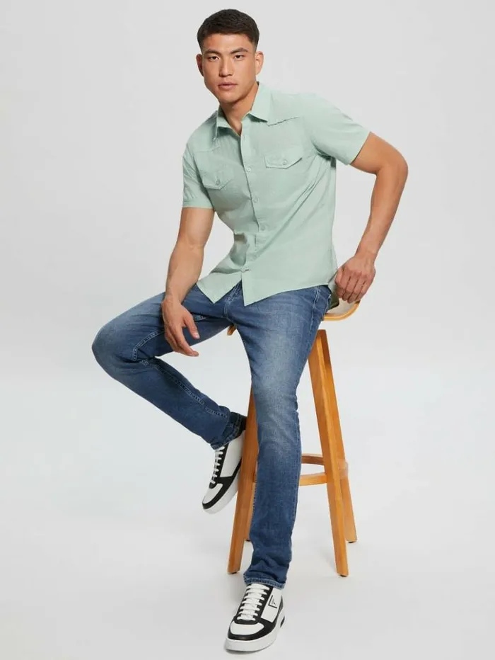 Men GUESS Shirts Nottingham Shirt Soft Mint