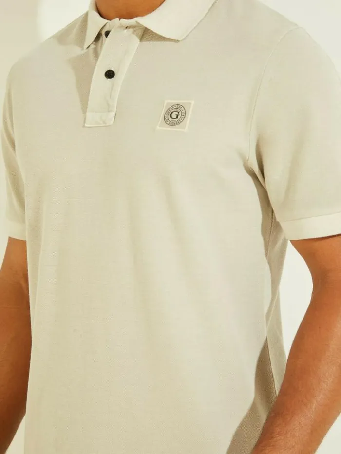 Men GUESS Shirts Washed Polo Grey Boundary