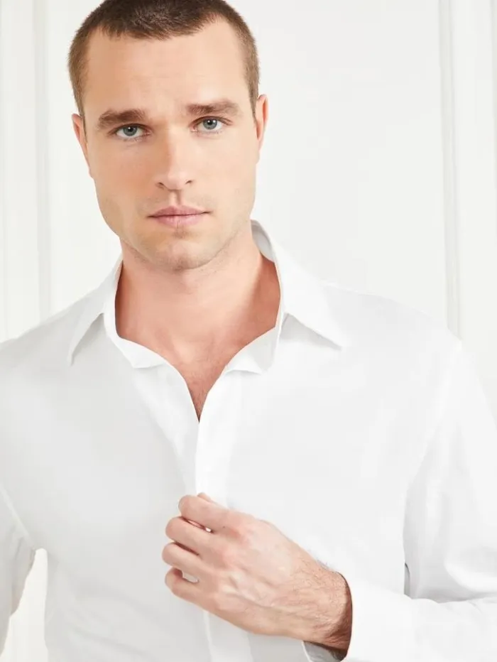 Men GUESS Shirts William Shirt Pure White