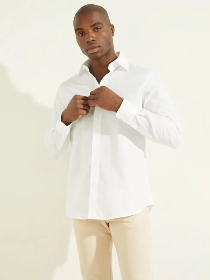 Men GUESS Shirts William Shirt Pure White