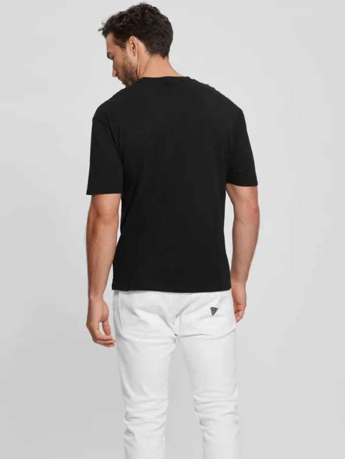Men GUESS TShirts and Tanks Cartoon Signature Tee Black