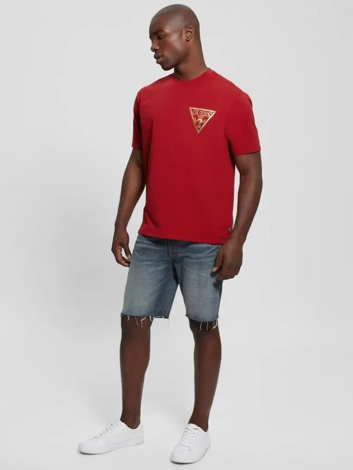 Men GUESS TShirts and Tanks Chinese New Year Stamped Dragon Tee Chili Red