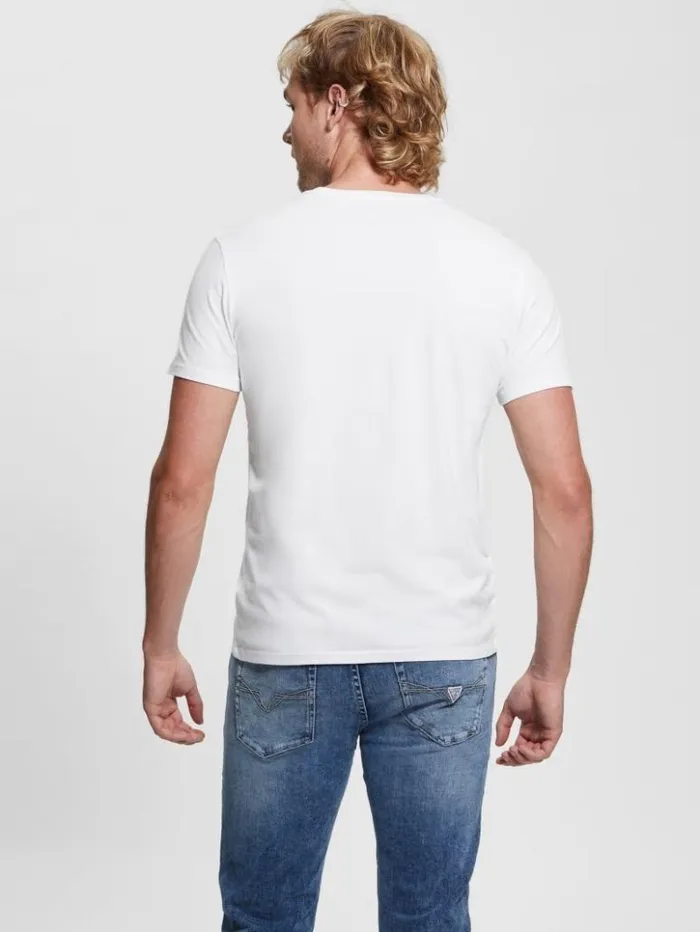 Men GUESS TShirts and Tanks Classic Logo Icon Tee Pure White