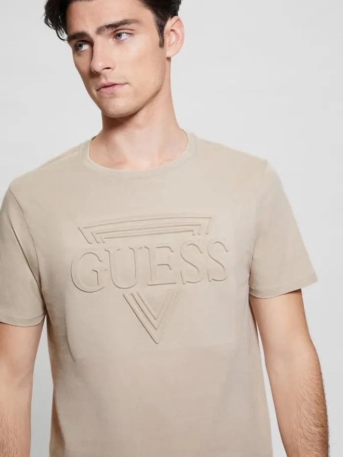 Men GUESS TShirts and Tanks Eco Embossed Logo Tee Nomad