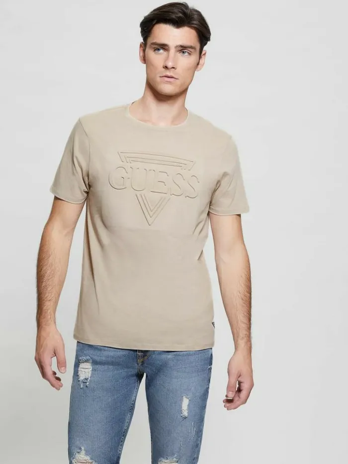 Men GUESS TShirts and Tanks Eco Embossed Logo Tee Nomad