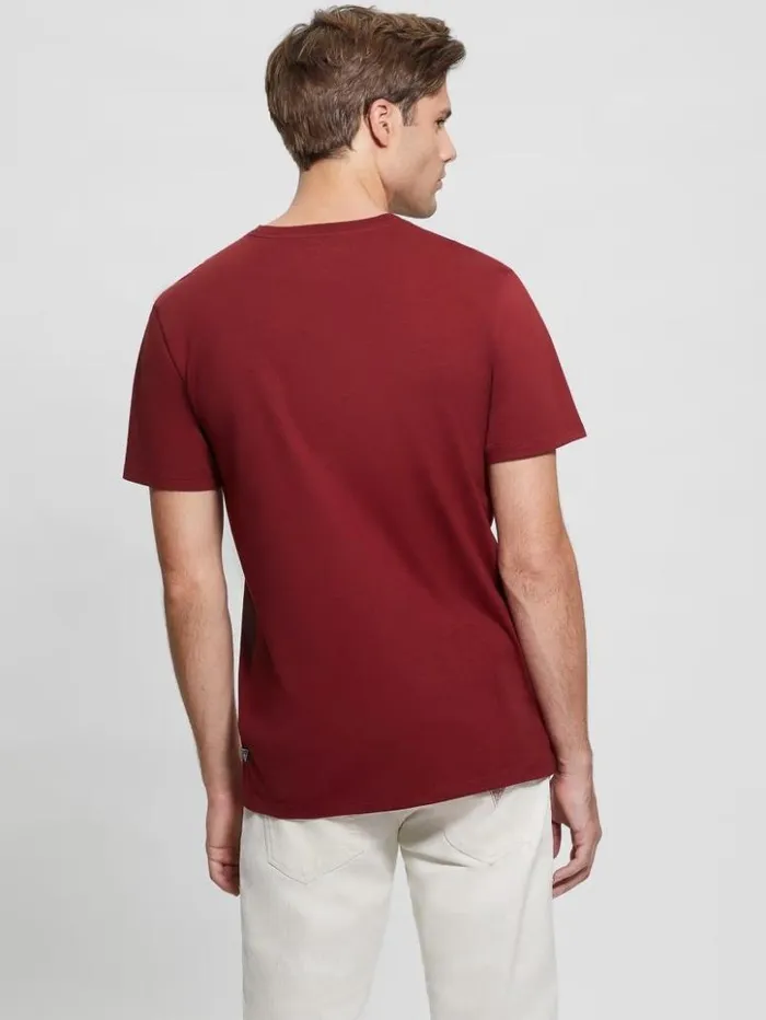 Men GUESS TShirts and Tanks Eco Embroidered Logo Tee Vino