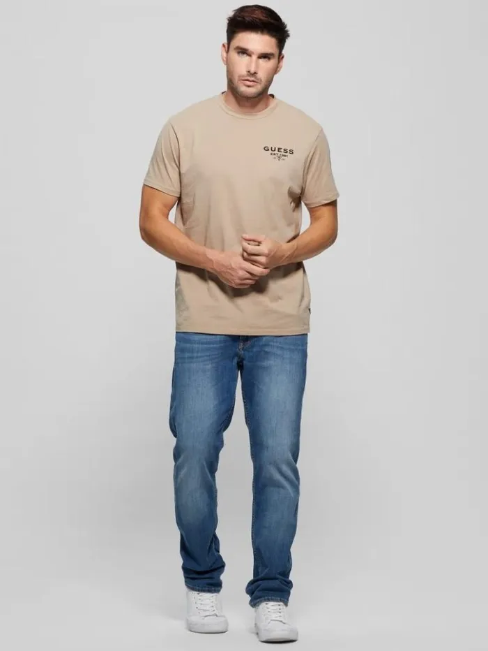 Men GUESS TShirts and Tanks Eco Signature Tee Neutral Sand
