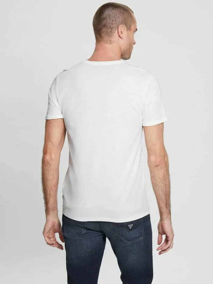 Men GUESS TShirts and Tanks Embossed Logo Tee Clean White