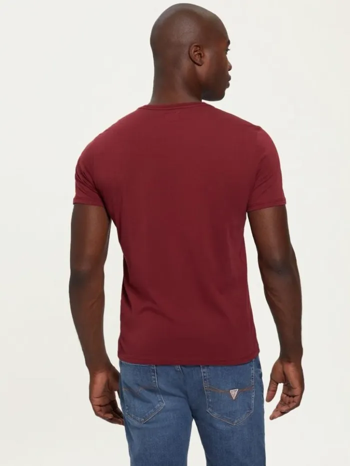 Men GUESS TShirts and Tanks Embroidered Logo Tee Vino