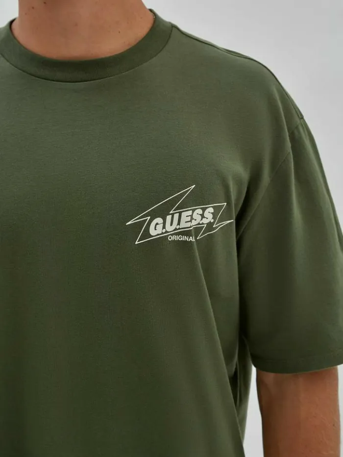 Men GUESS TShirts and Tanks GUESS Originals Eco Radio Tee Pond Cypress