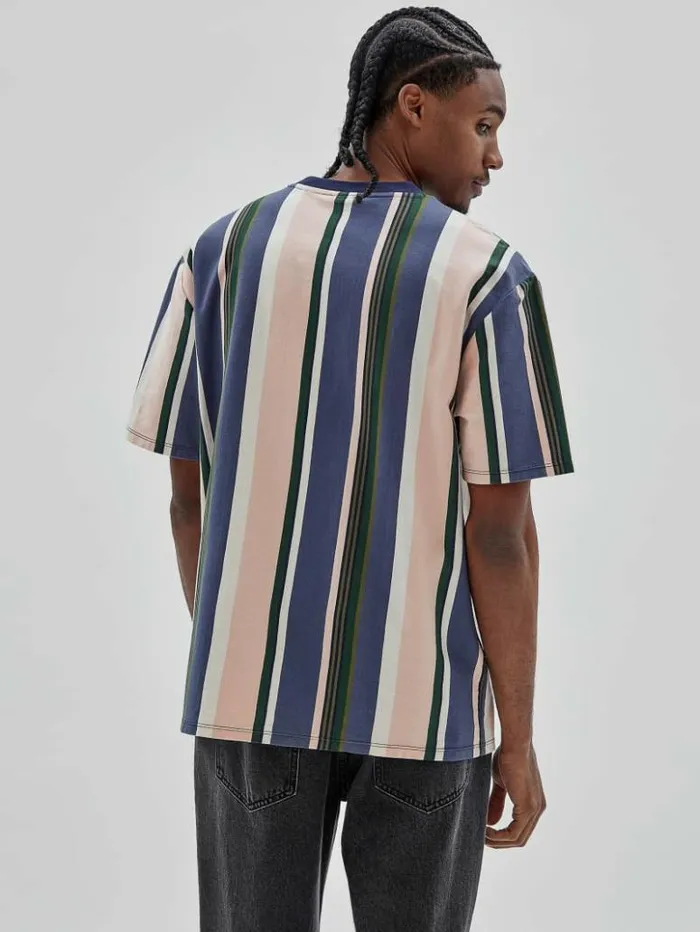 Men GUESS TShirts and Tanks GUESS Originals Eco Stiped Logo Tee Sandy Shore Multi Men GUESS TShirts and Tanks GUESS Originals Eco Stiped Logo Tee Sandy Shore Multi
