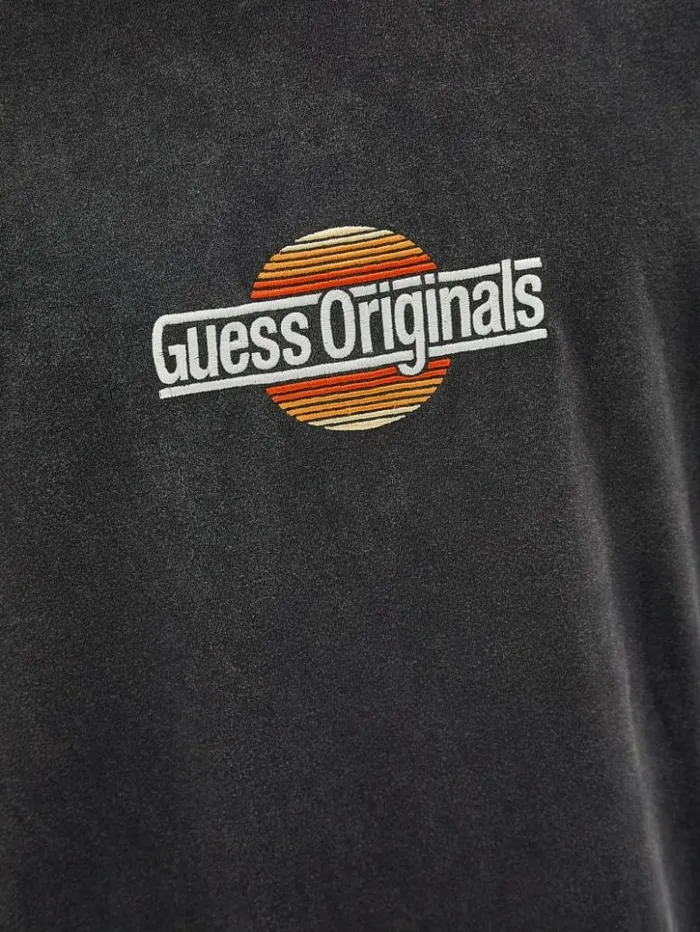 Men GUESS TShirts and Tanks GUESS Originals Eco Sunset Logo Tee Black