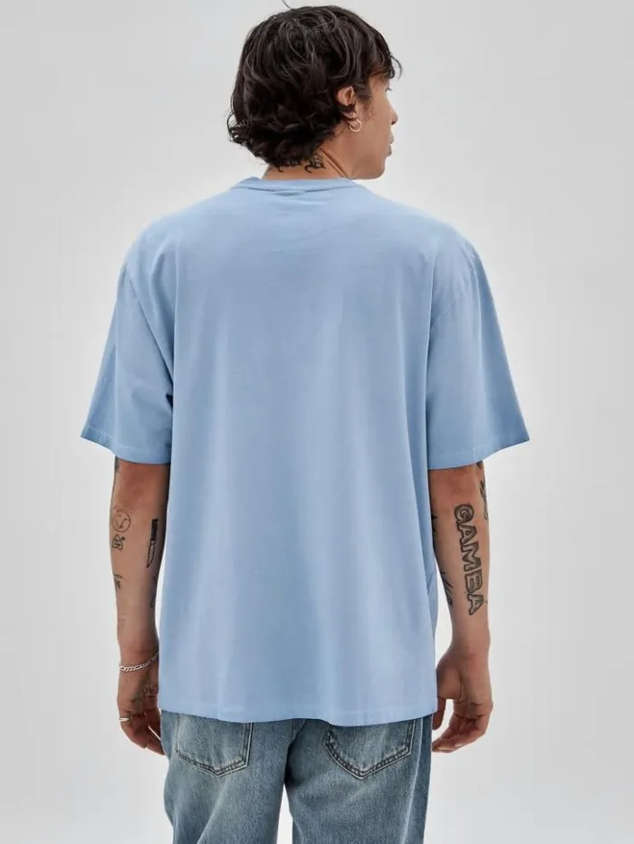 Men GUESS TShirts and Tanks GUESS Originals Icon Logo Tee Faint Blue Multi