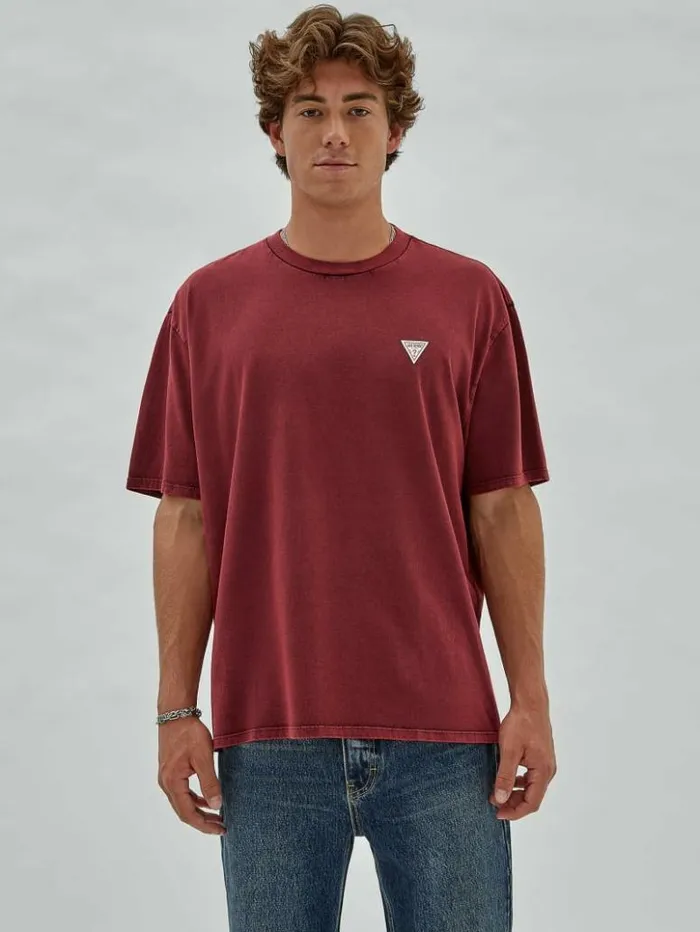 Men GUESS TShirts and Tanks GUESS Originals Signature Tee Grape Violet Multi