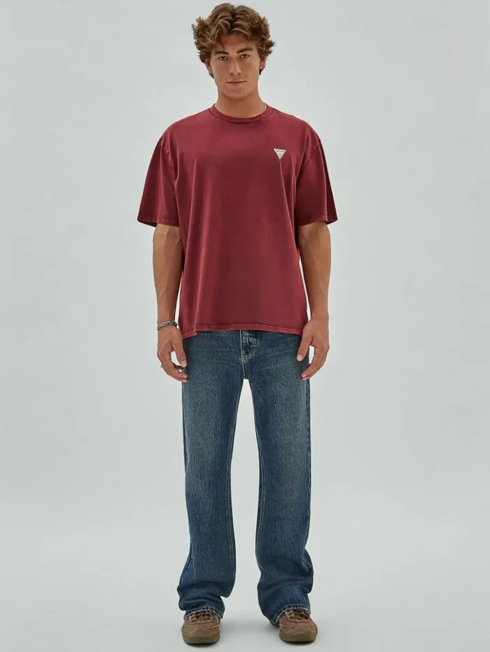 Men GUESS TShirts and Tanks GUESS Originals Signature Tee Grape Violet Multi Men GUESS TShirts and Tanks GUESS Originals Signature Tee Grape Violet Multi
