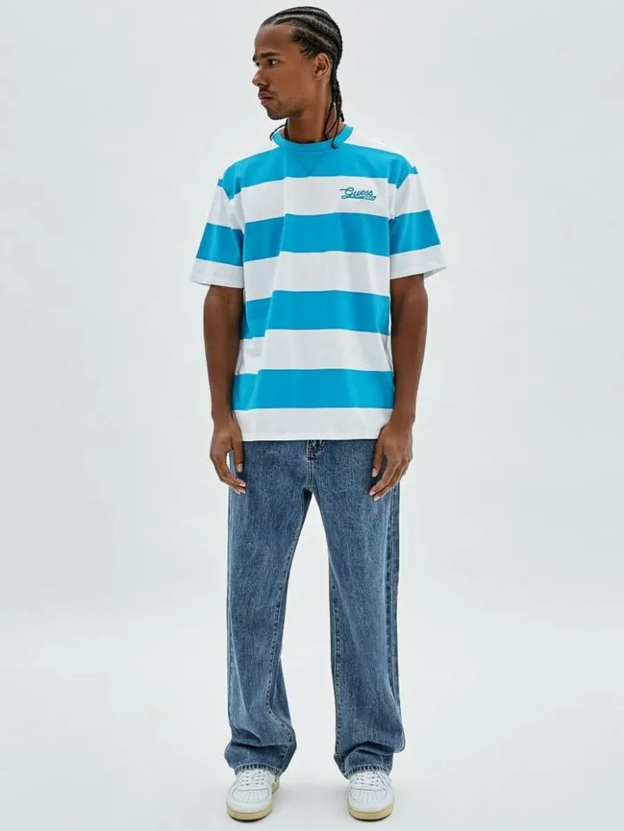 Men GUESS TShirts and Tanks GUESS Originals Striped Tee Blue Toulouse Multi