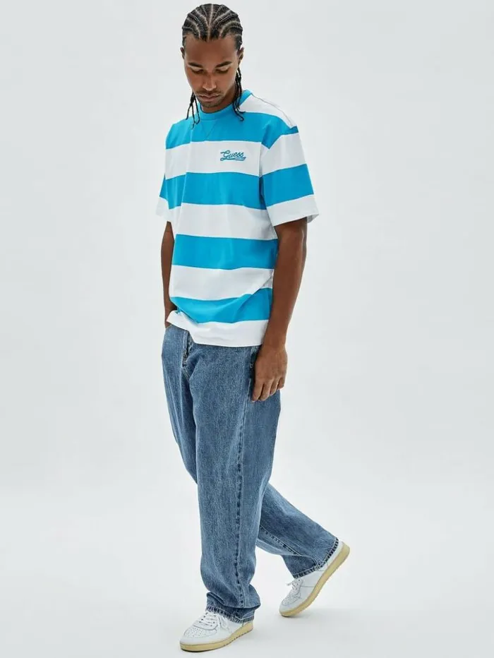 Men GUESS TShirts and Tanks GUESS Originals Striped Tee Blue Toulouse Multi