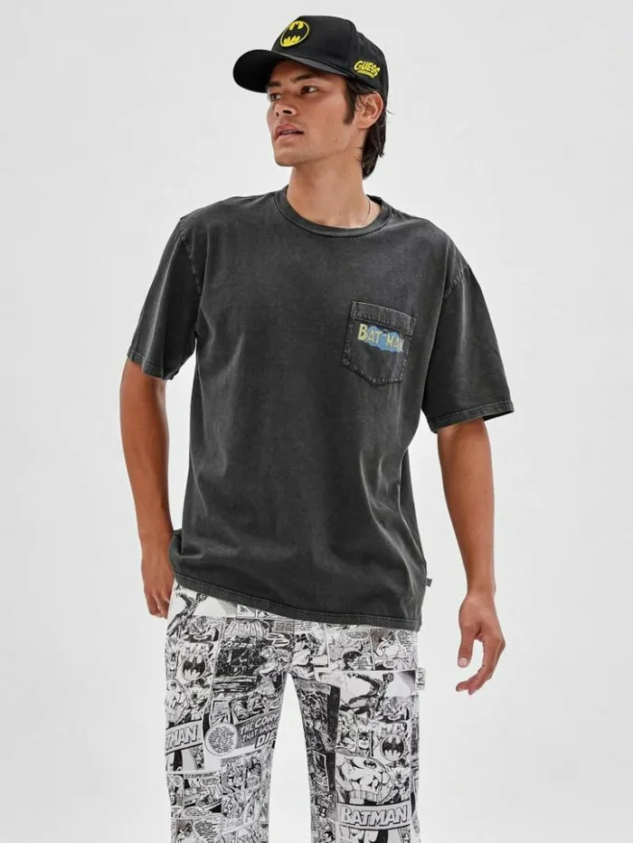 Men GUESS TShirts and Tanks GUESS Originals X Batman Spotlight Tee Jet Black Multi