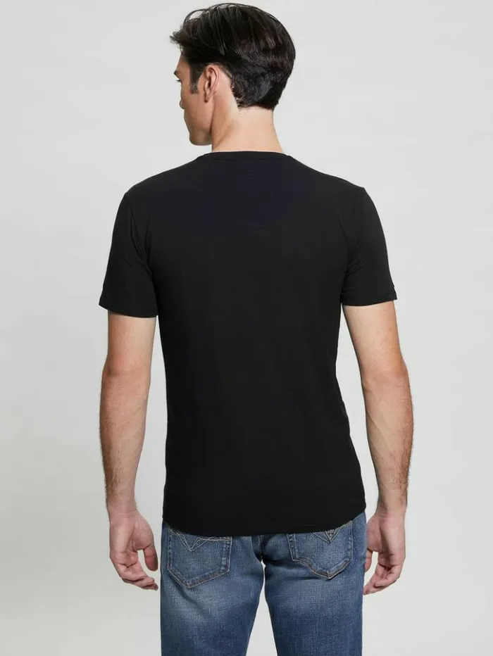 Men GUESS TShirts and Tanks Iridescent Logo Graphic Tee Jet Black