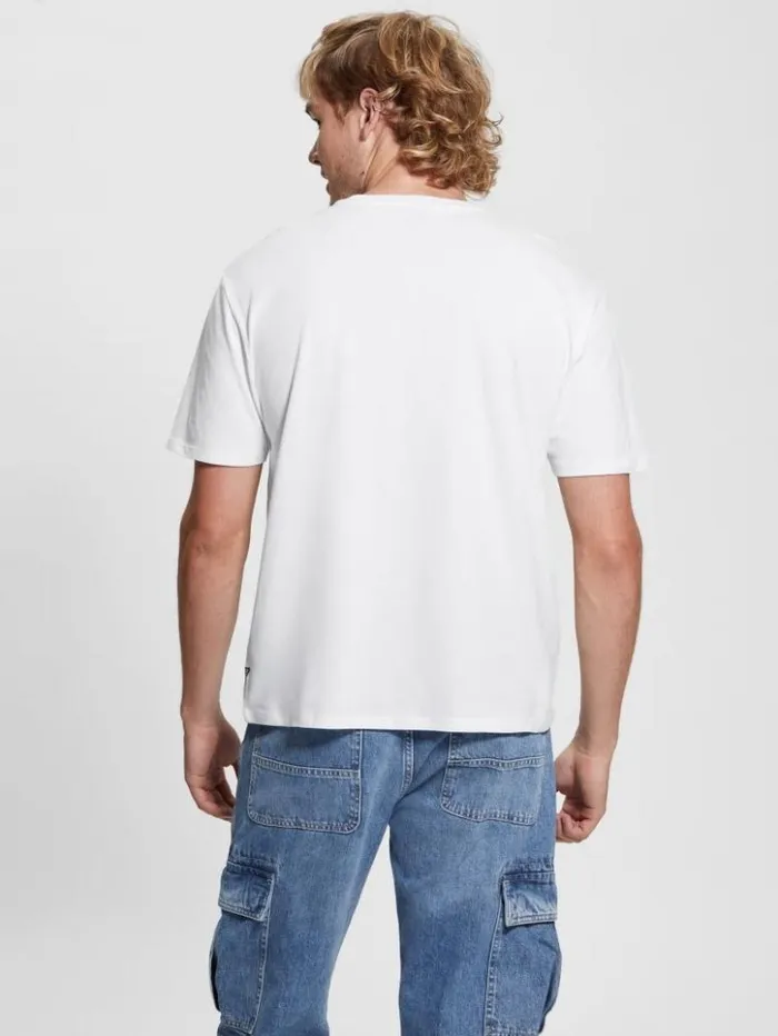 Men GUESS TShirts and Tanks Logo Bear Tee Pure White