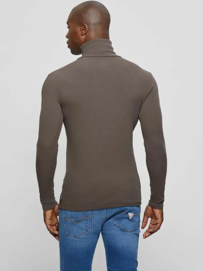 Men GUESS TShirts and Tanks Mateo Turtleneck Tee Chocolate Brownie