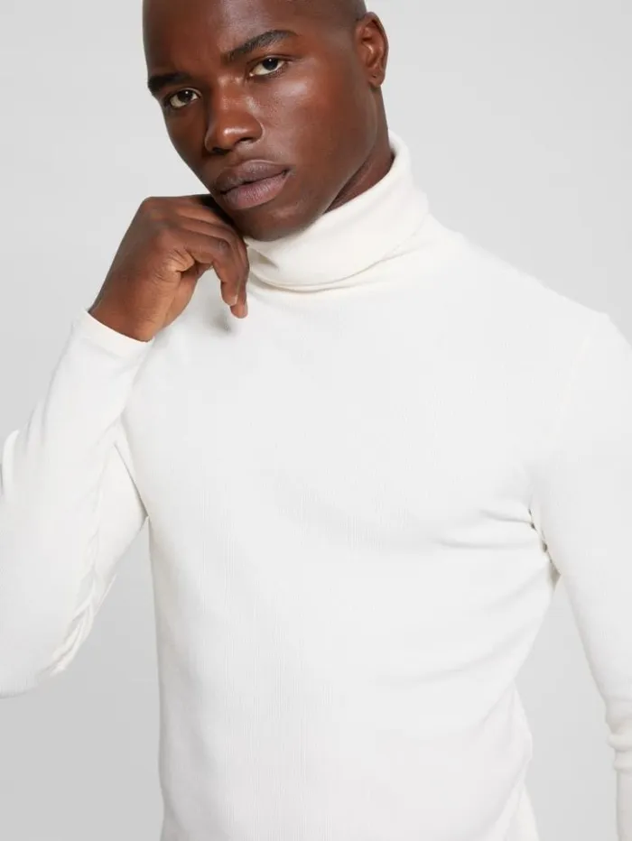 Men GUESS TShirts and Tanks Mateo Turtleneck Tee Vanilla Cream