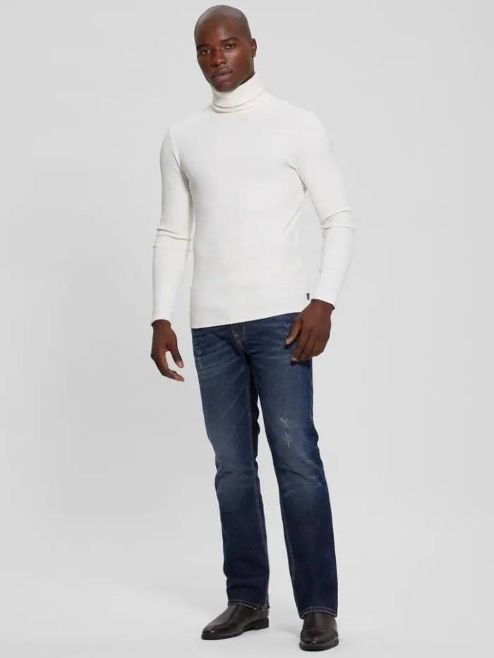 Men GUESS TShirts and Tanks Mateo Turtleneck Tee Vanilla Cream