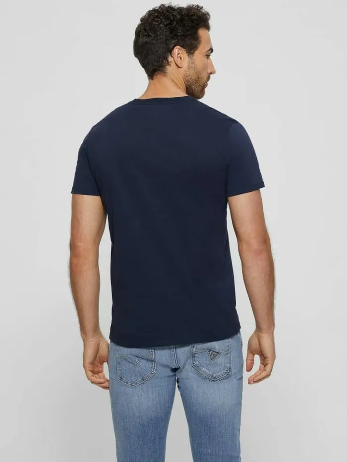 Men GUESS TShirts and Tanks Metallic Signature Tee Bleu lgant