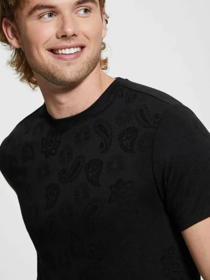 Men GUESS TShirts and Tanks Paisley Tee Black