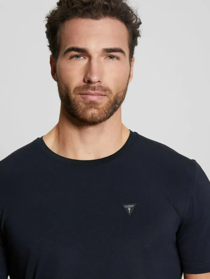 Men GUESS TShirts and Tanks Signature Crewneck Tee Black
