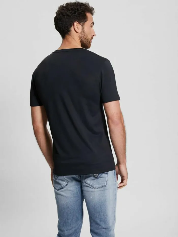 Men GUESS TShirts and Tanks Signature Crewneck Tee Black