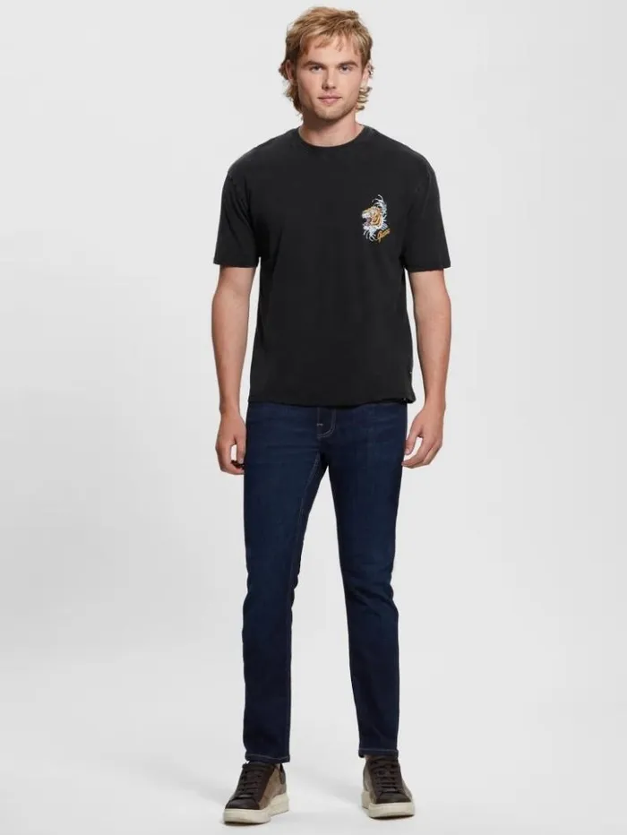 Men GUESS TShirts and Tanks Tiger Wave Tee Jet Black Multi