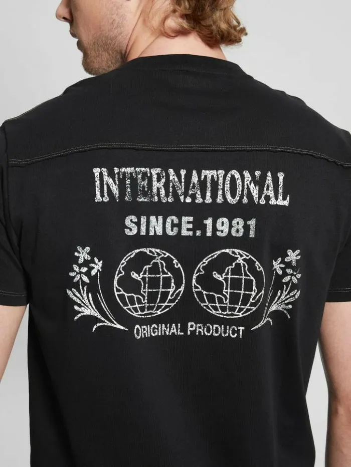 Men GUESS TShirts and Tanks TriTiger Emblem Tee Black